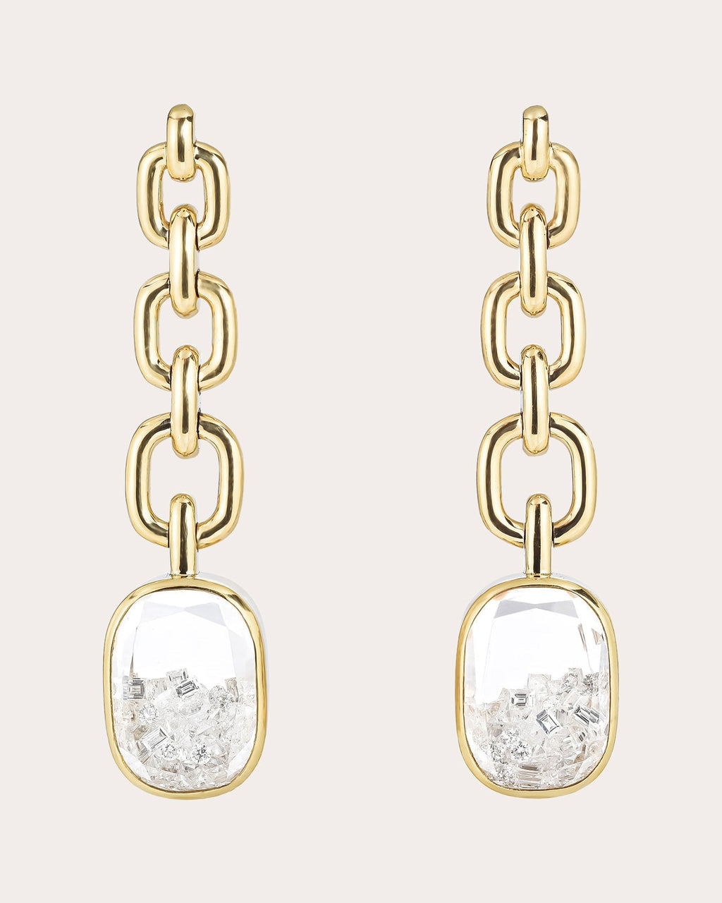 Malha 18K Gold Crystal and Diamond Shaker Earrings
