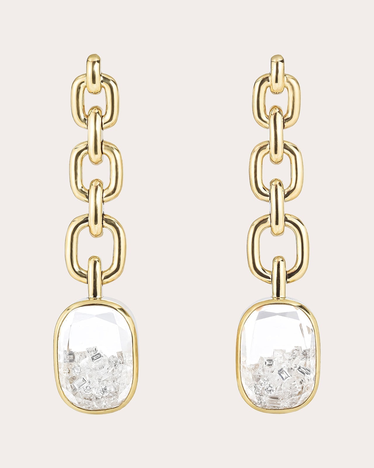 Malha 18K Gold Crystal and Diamond Shaker Earrings
