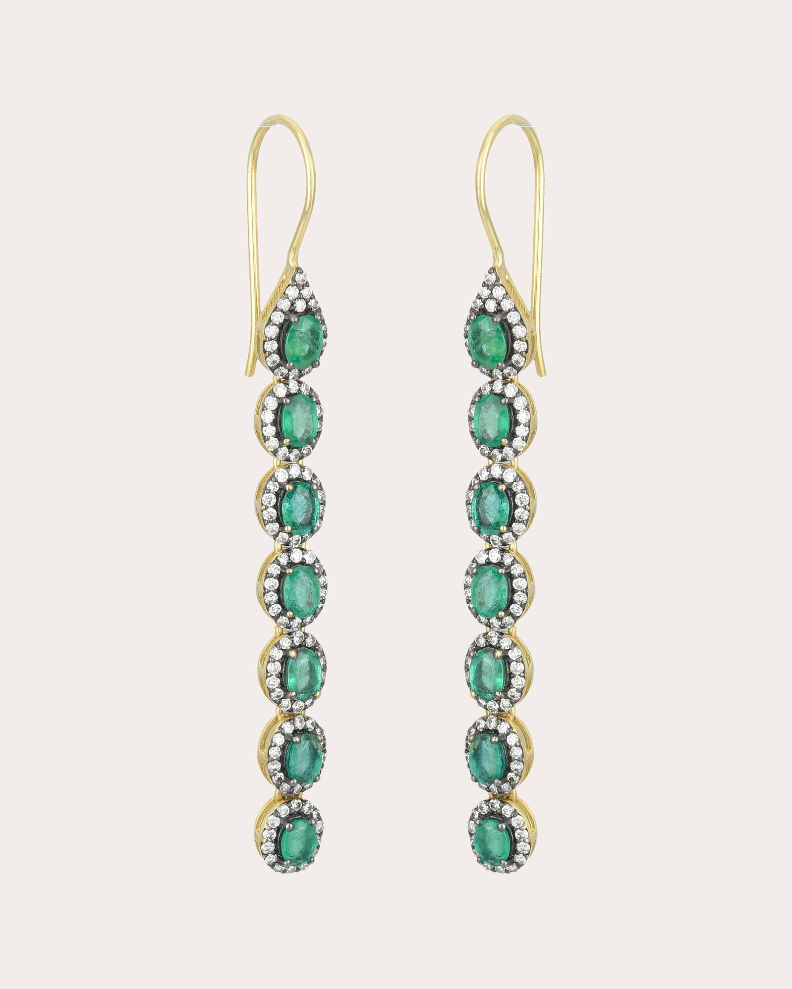 Emerald & 18k Gold Mini Rajasthan Drop Earrings