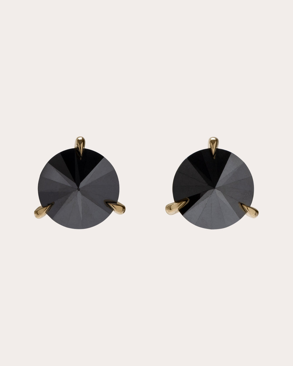 18K Gold Black Diamond Stud Earrings