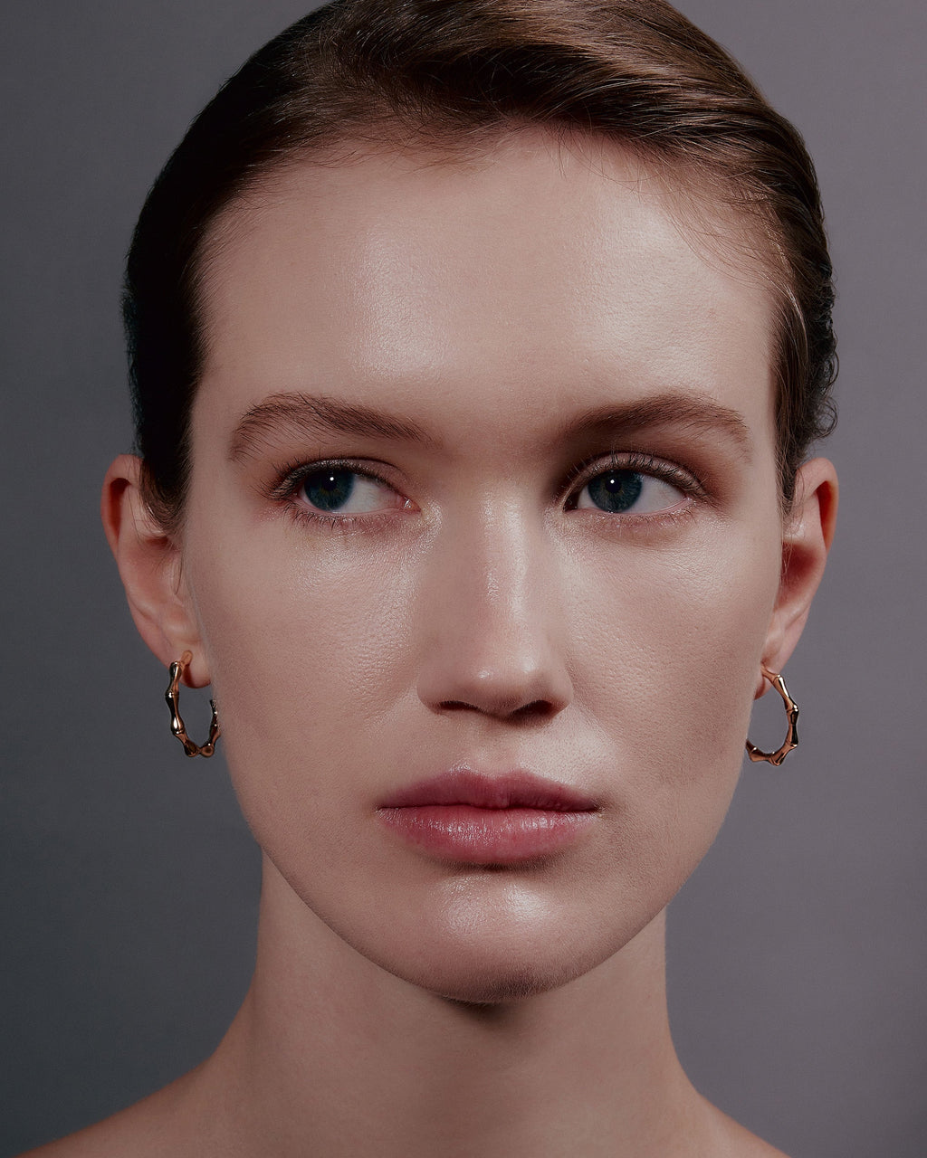 Bamboo 18K Gold Hoop Earrings