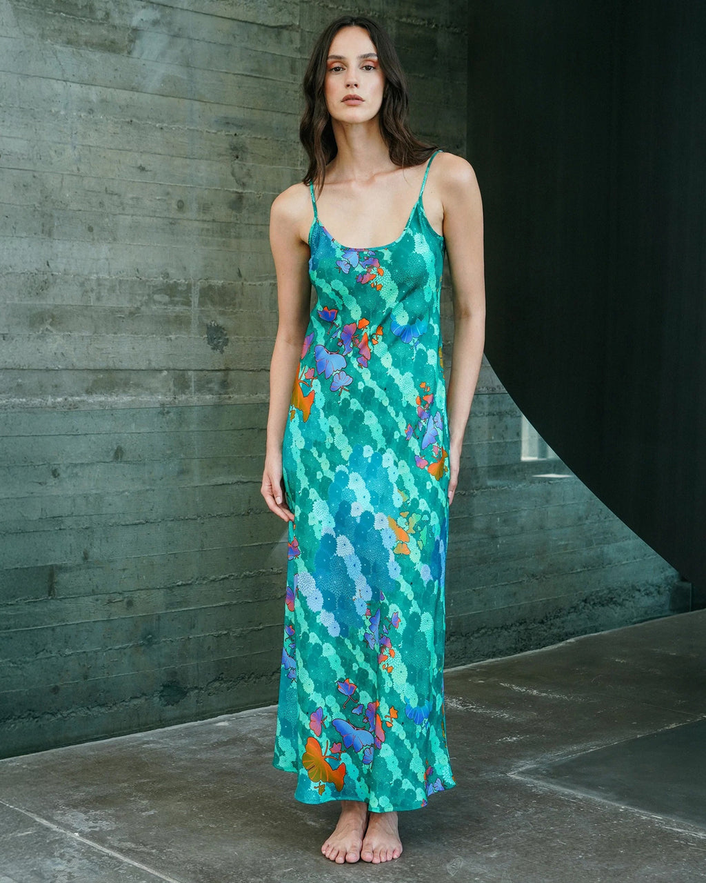 Edo Niwa Silk Maxi Slip Dress
