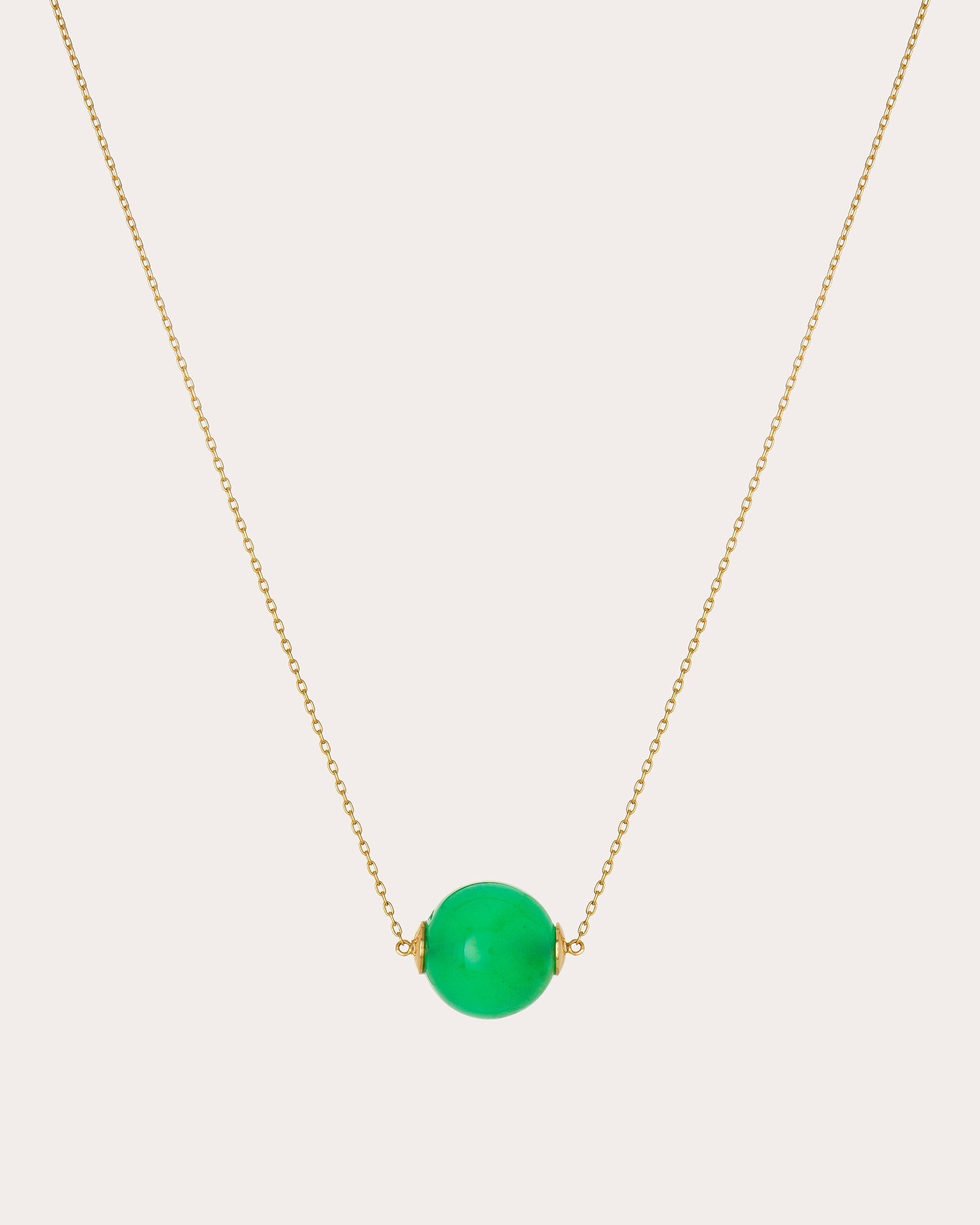 Soleil Small 18K Gold Chrysoprase Pendant Necklace