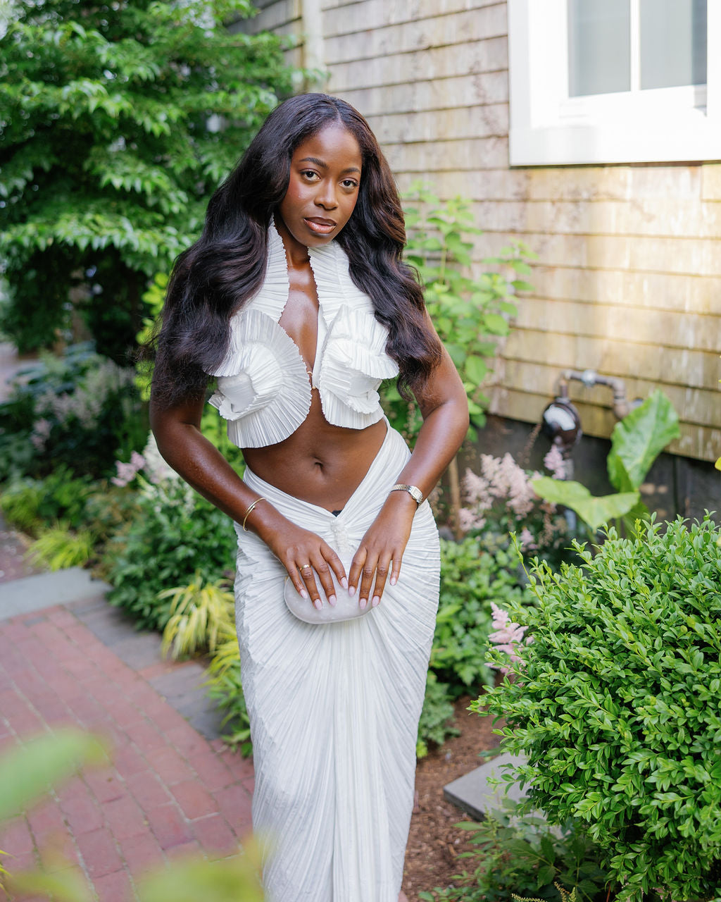 Adilia Plissé Crop Top