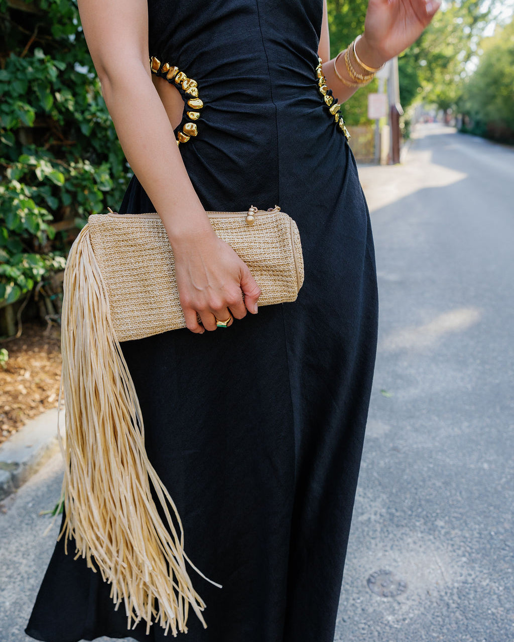 Viera Fringe Clutch