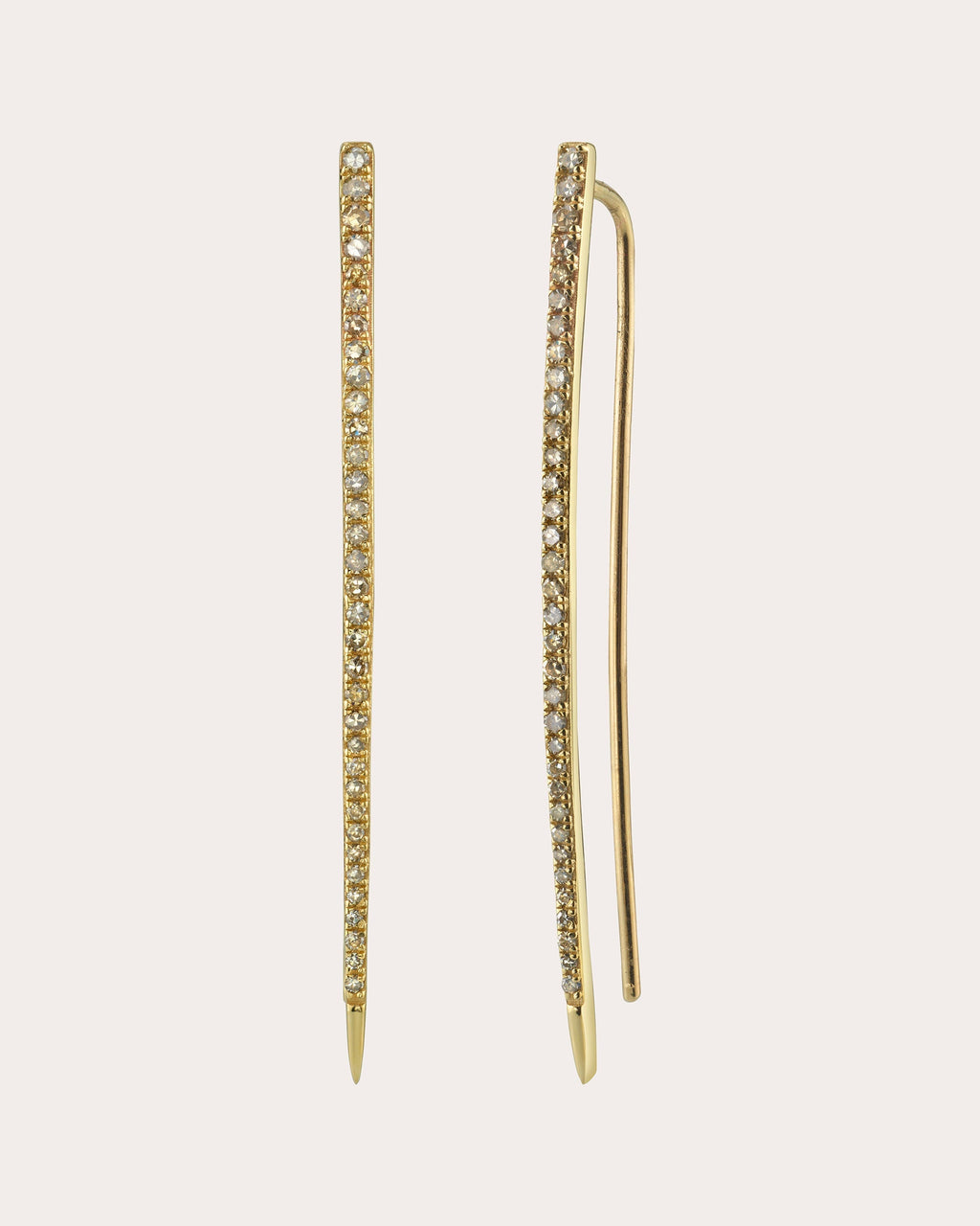 Spike 14K Gold Diamond Pavé Earrings
