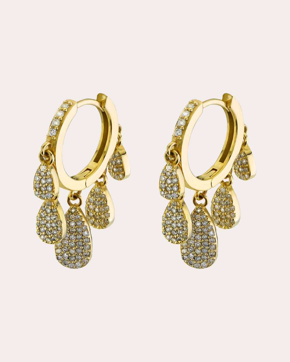 14K Gold Diamond Pavé Shaker Earrings