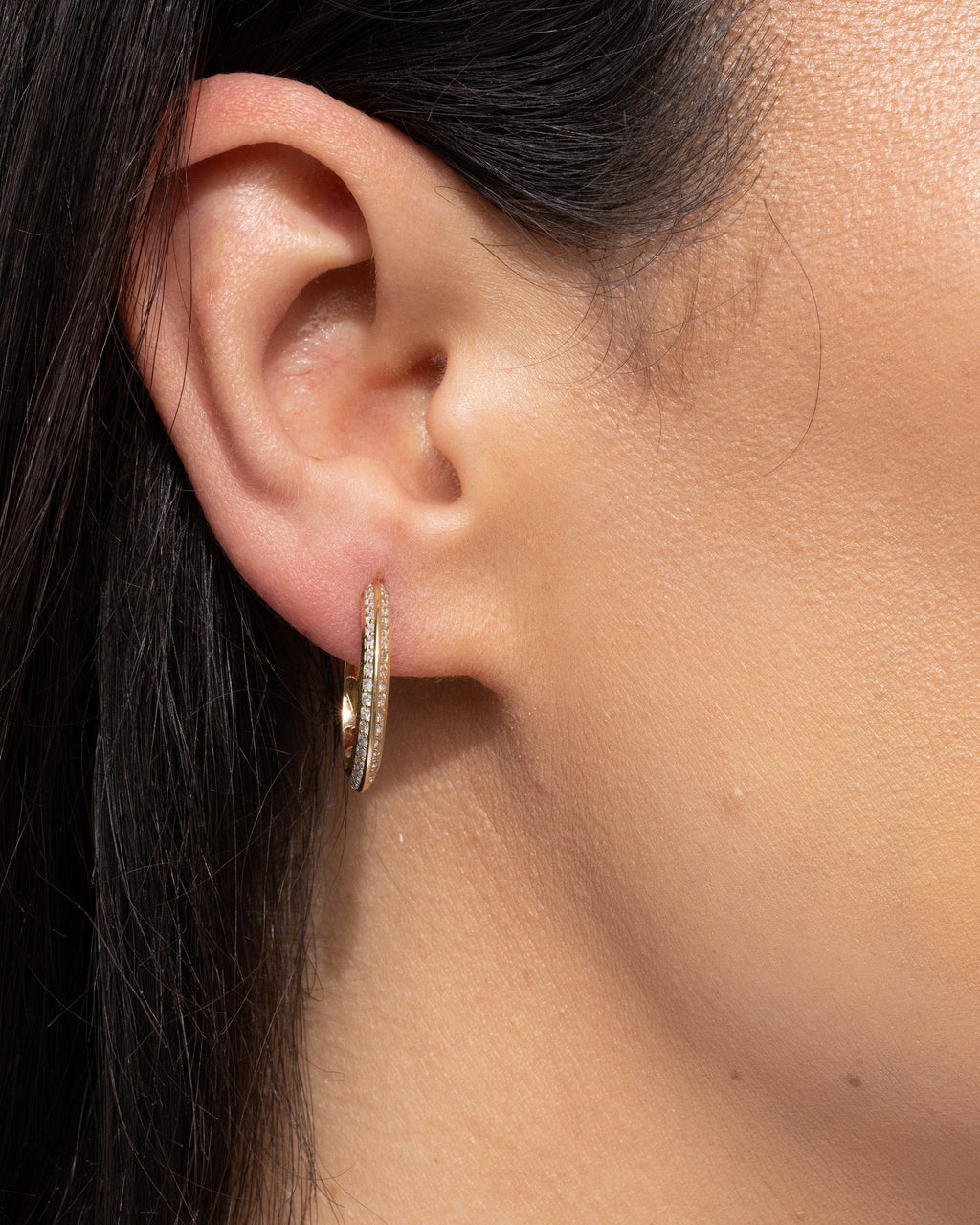 Symbol Knife Edge Hoop Earrings - 20mm