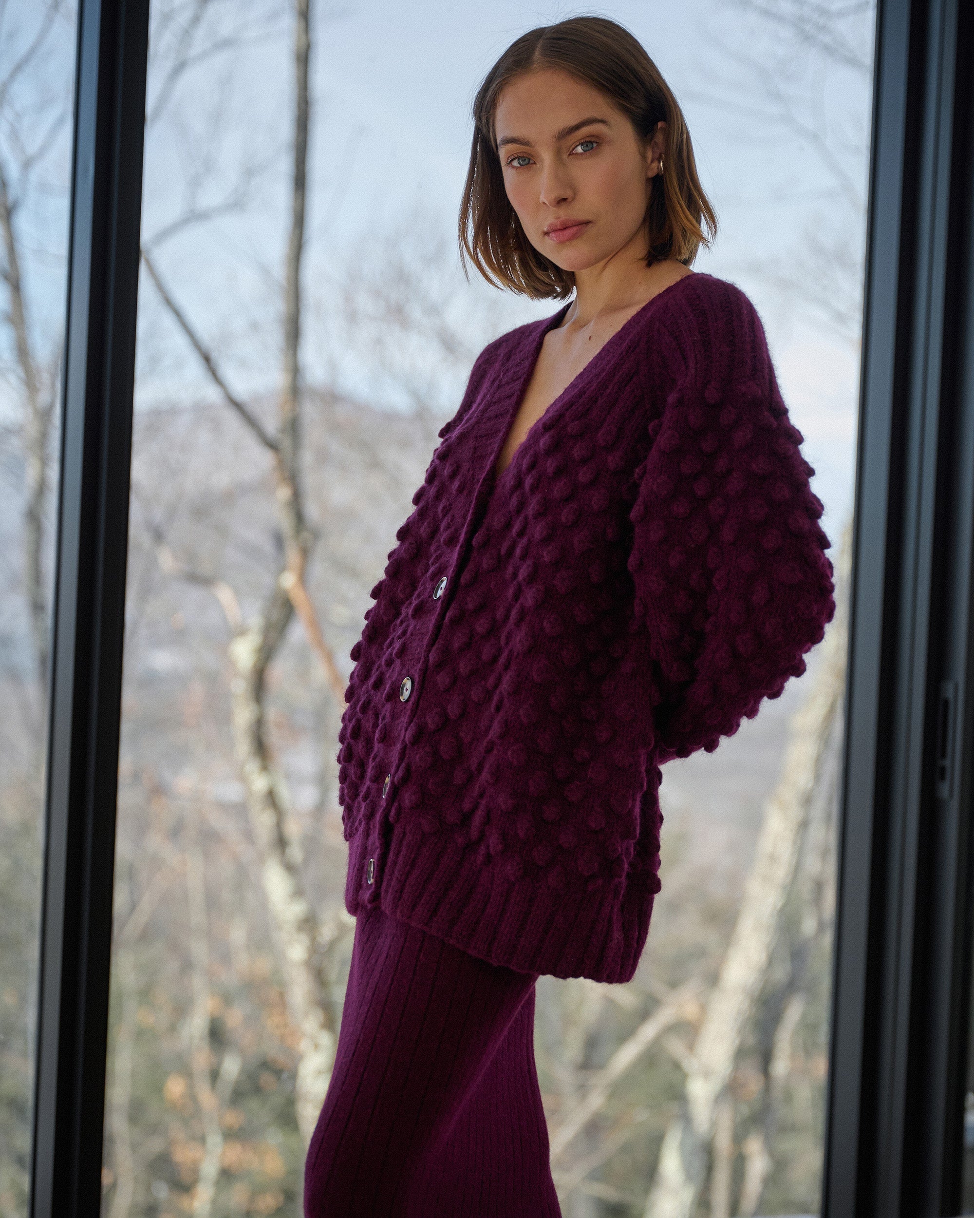Lian Textured Alpaca-Blend Cardigan