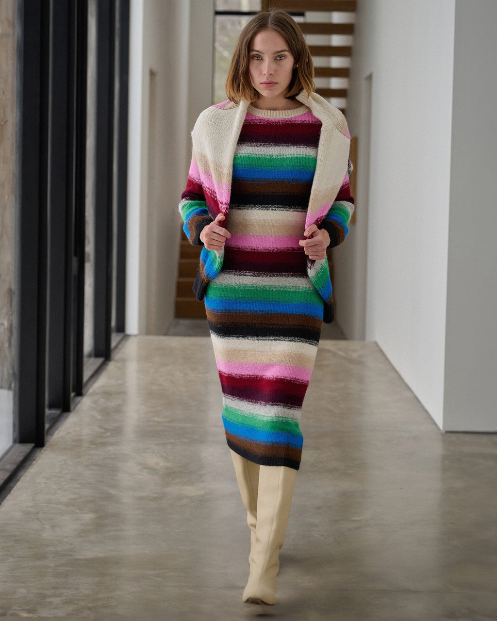 Lydia Ombre Alpaca-Blend Midi Dress