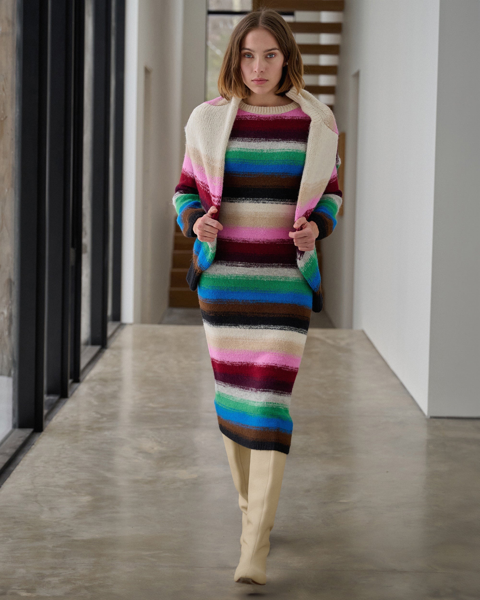 Lydia Ombre Alpaca-Blend Midi Dress