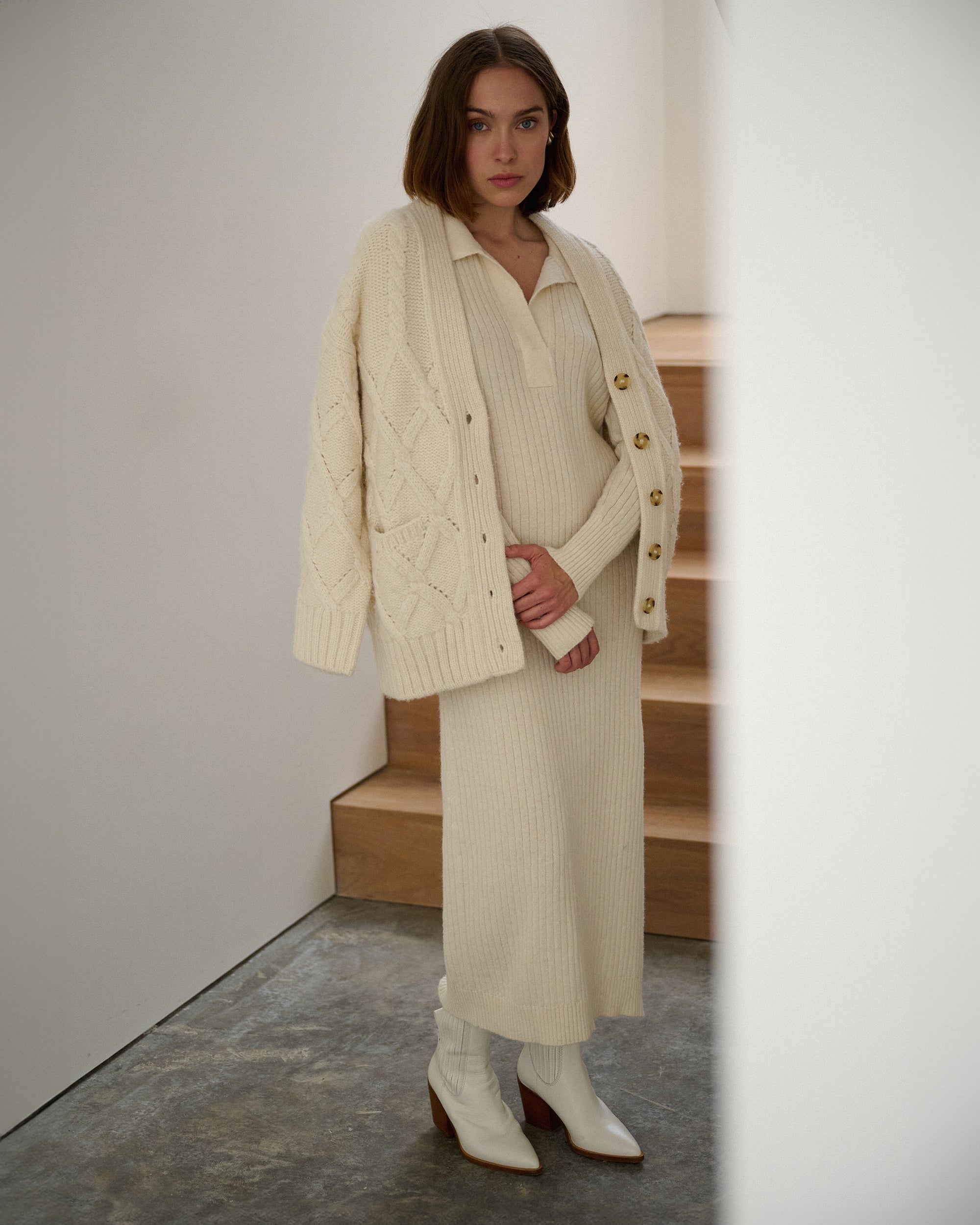 Eden Ribbed Alpaca-Blend Midi Dress