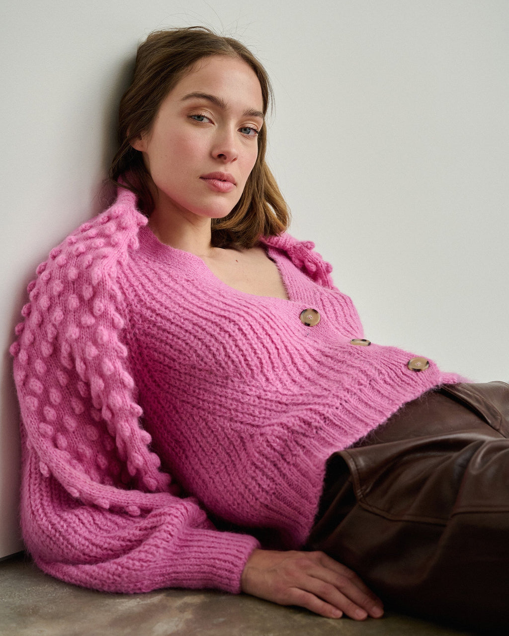Sara Ribbed Alpaca-Blend Cardigan