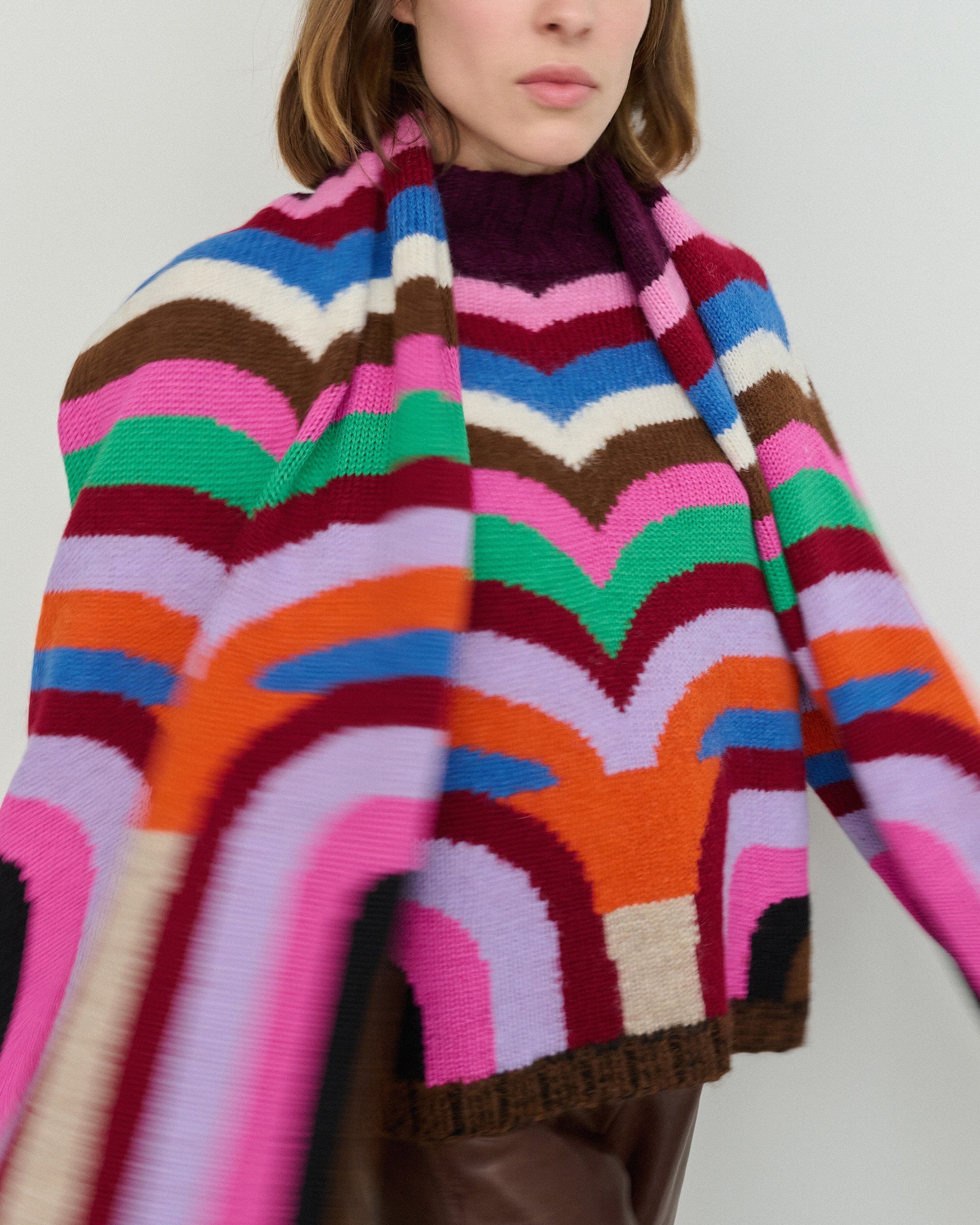 Sarah Intarsia-Knit Alpaca-Blend Scarf