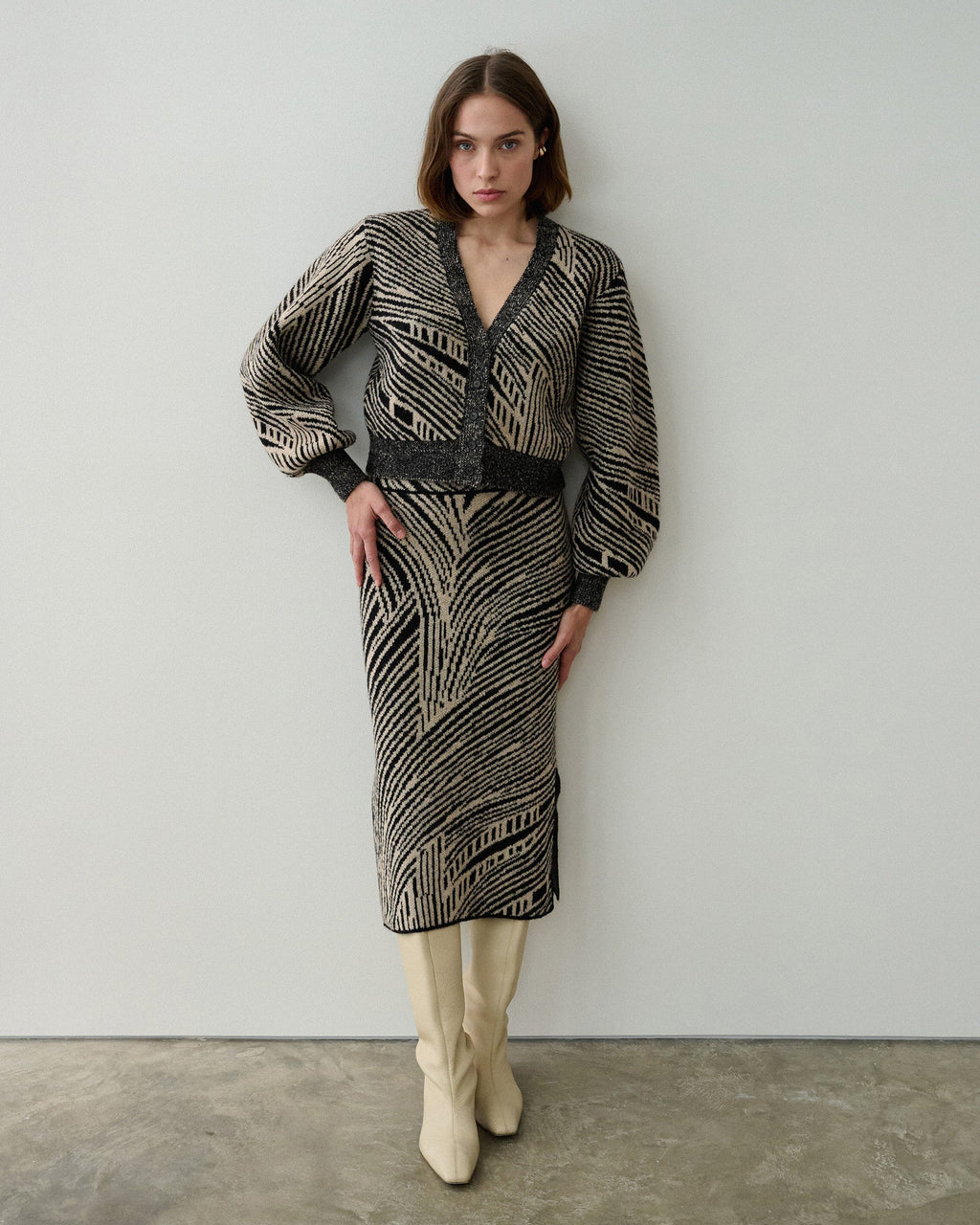 Margo Jacquard-Knit Alpaca-Blend Midi Skirt