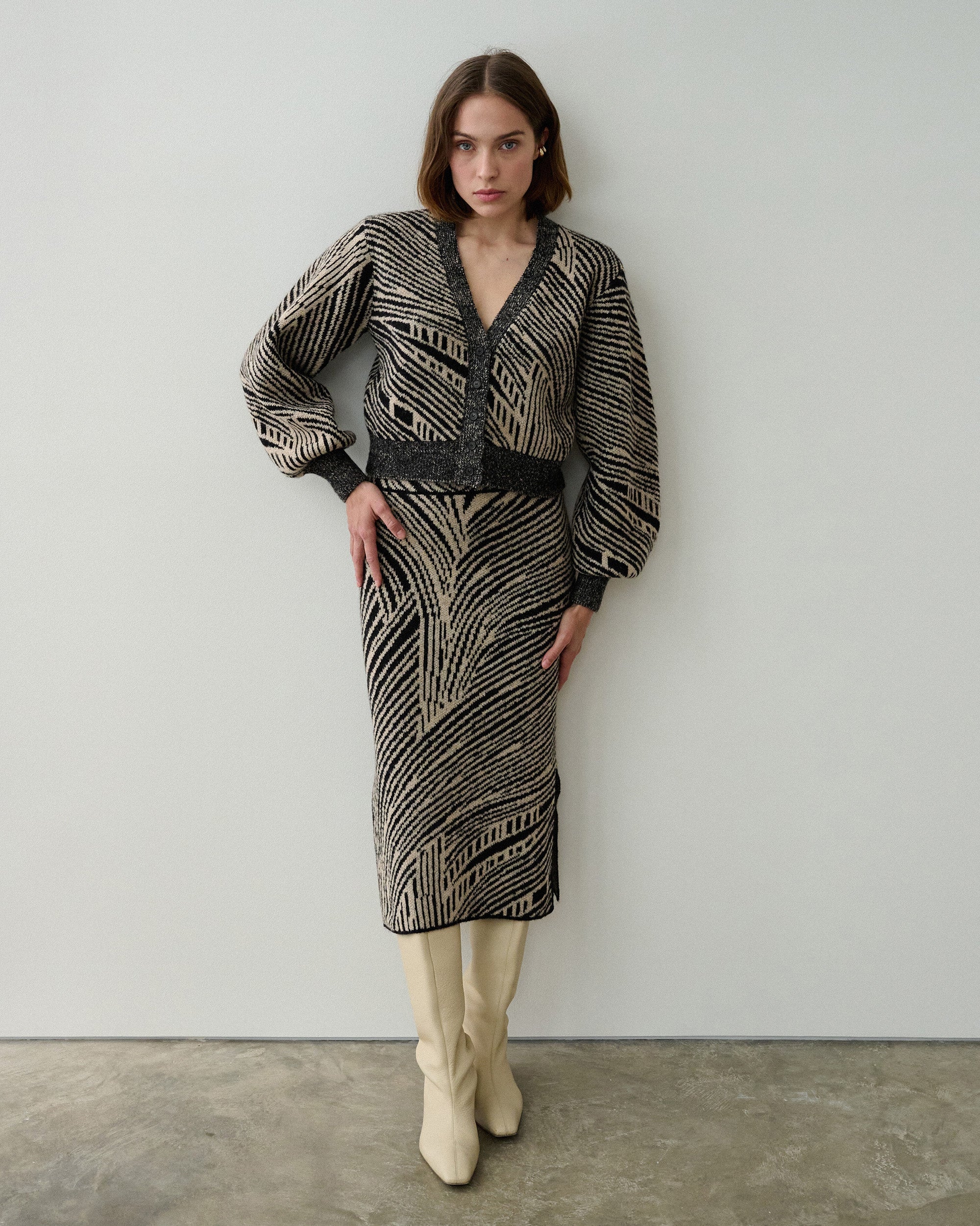Margo Jacquard-Knit Alpaca-Blend Midi Skirt