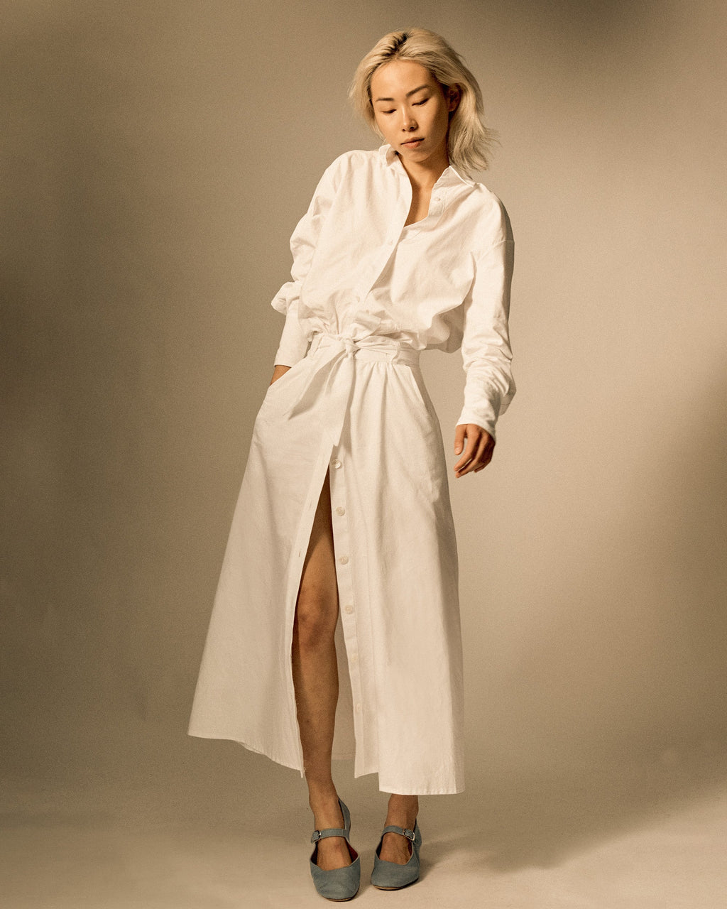 Clara Poplin Midi Skirt