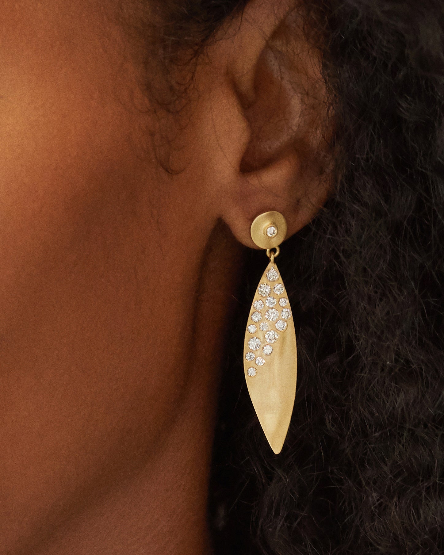 Fairy Dust 18K Gold Diamond Wing Earrings