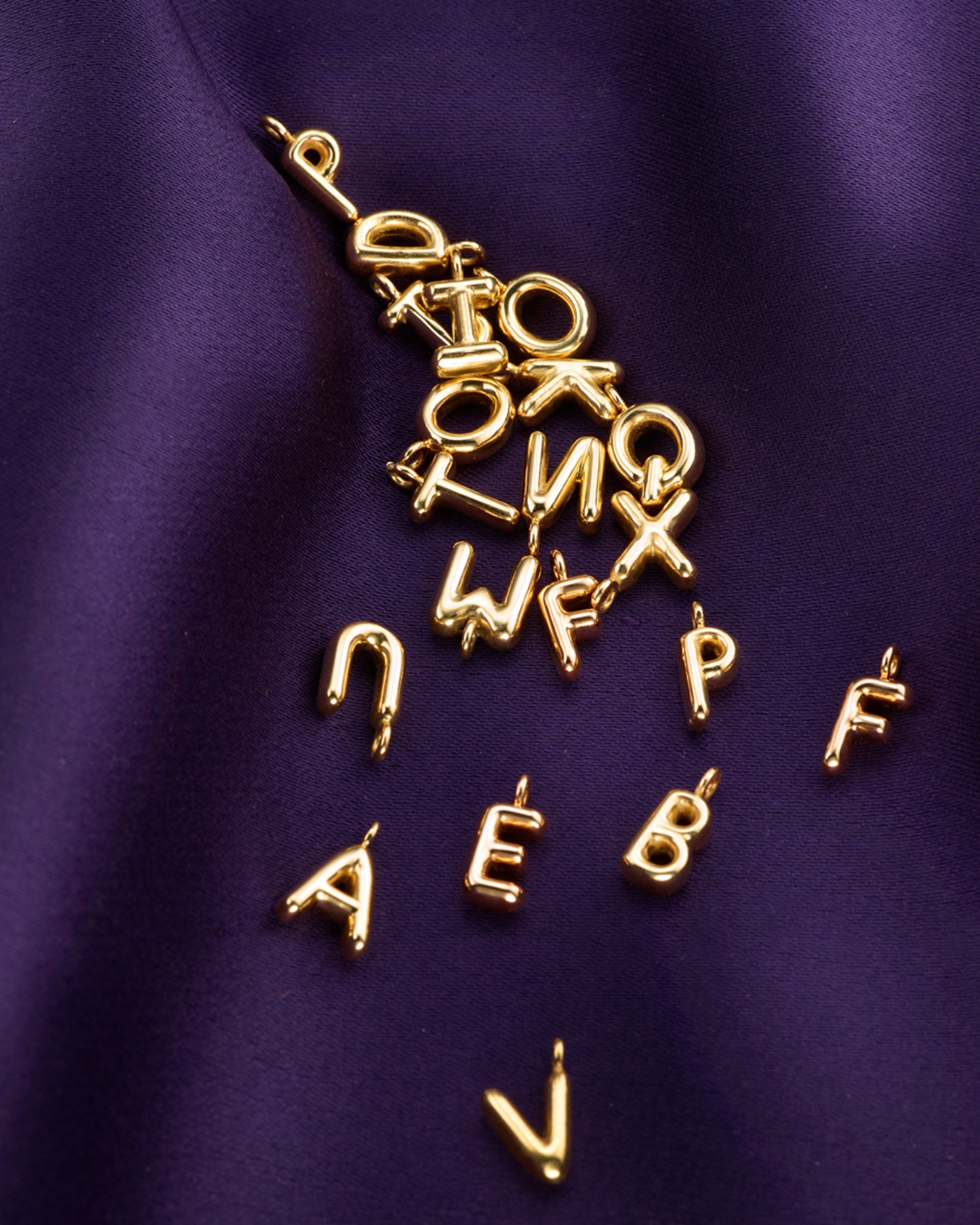 Puffy 14K Gold Initial Pendant