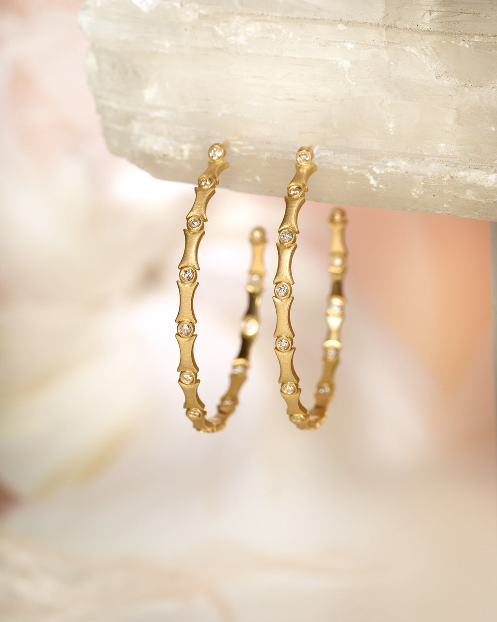 Stability 18K Gold Diamond Hoop Earrings