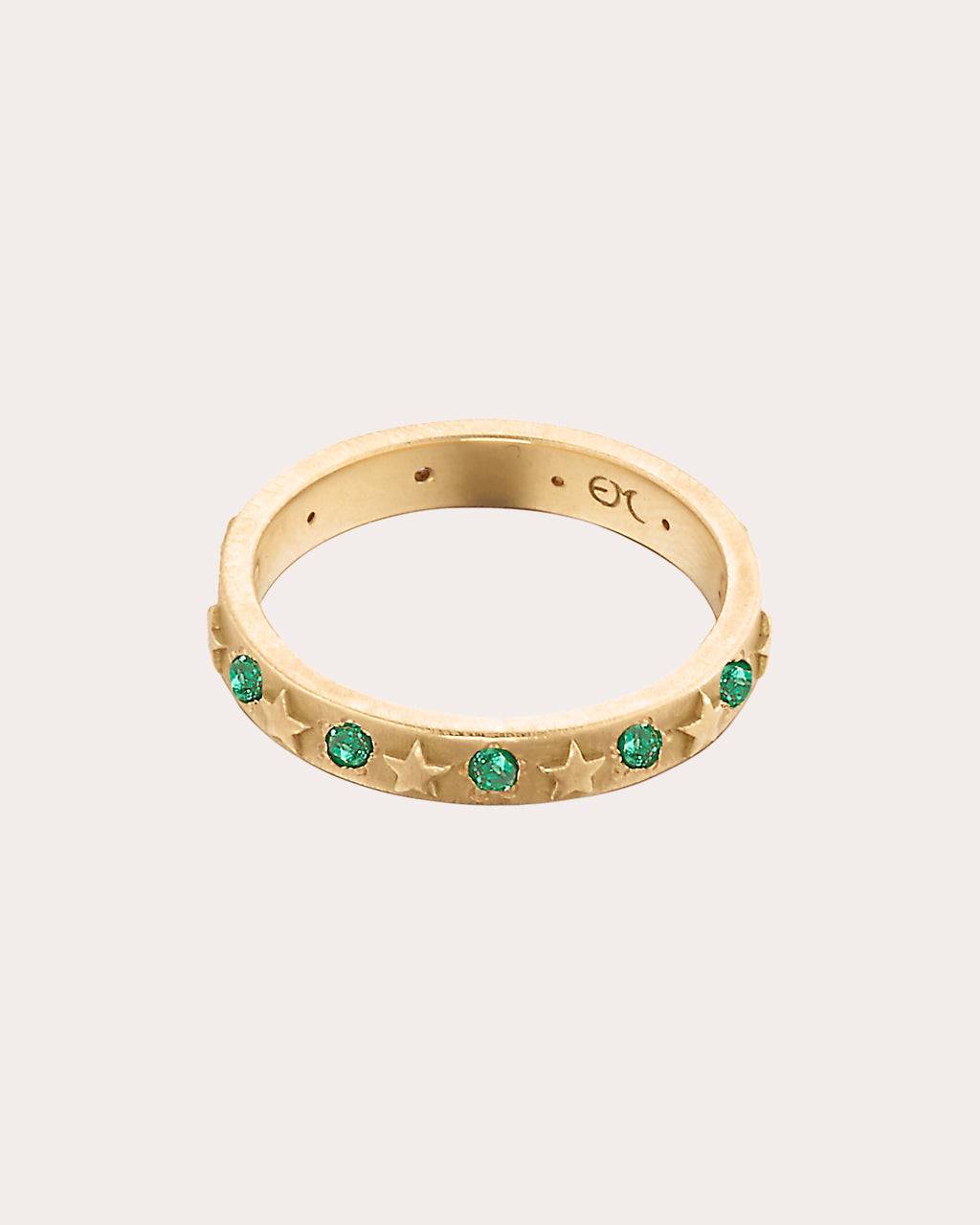 Celestial 18K Gold Emerald Star Ring