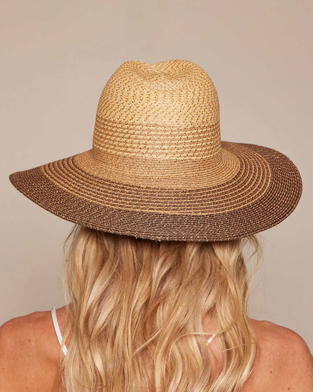 Emmanuelle Metallic Ombré Woven Hemp Fedora