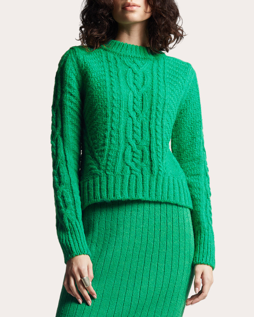 Carly Cable-Knit Alpaca-Blend Sweater