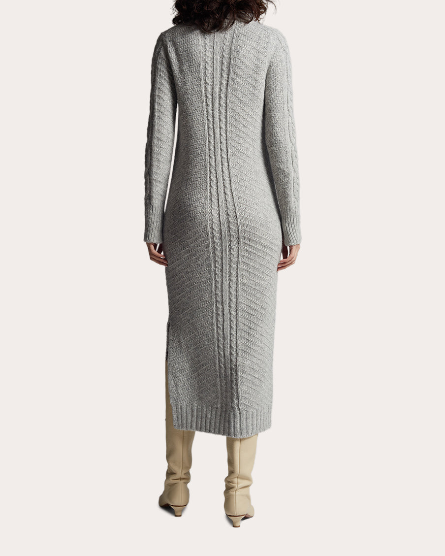 Lora Cable-Knit Alpaca-Blend Midi Dress
