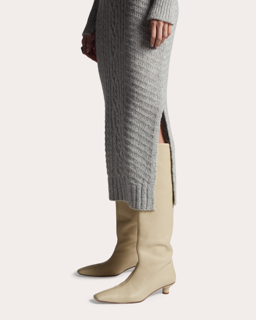 Lora Cable-Knit Alpaca-Blend Midi Dress