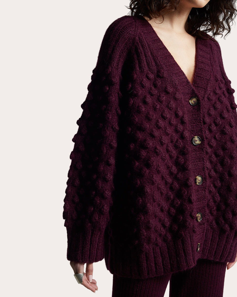 Lian Textured Alpaca-Blend Cardigan