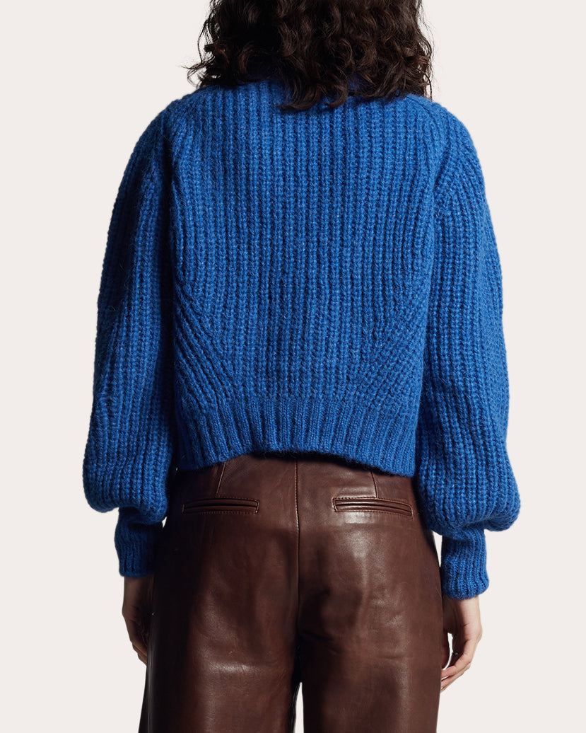 Sara Ribbed Alpaca-Blend Cardigan