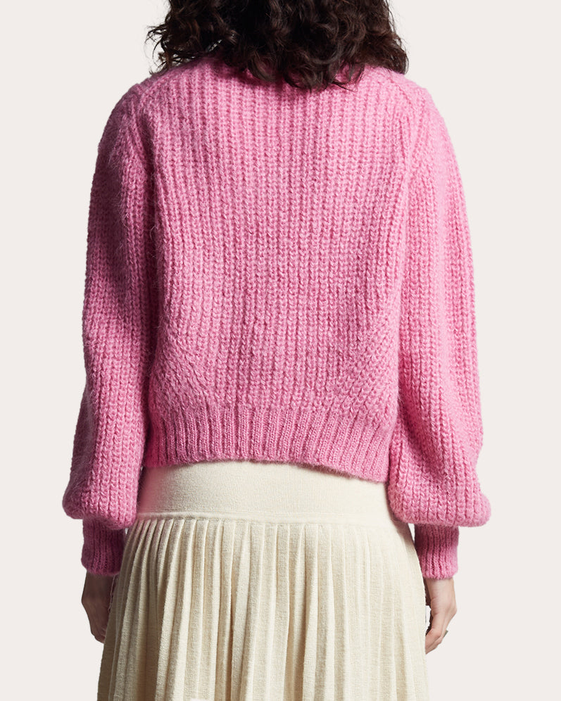 Sara Ribbed Alpaca-Blend Cardigan