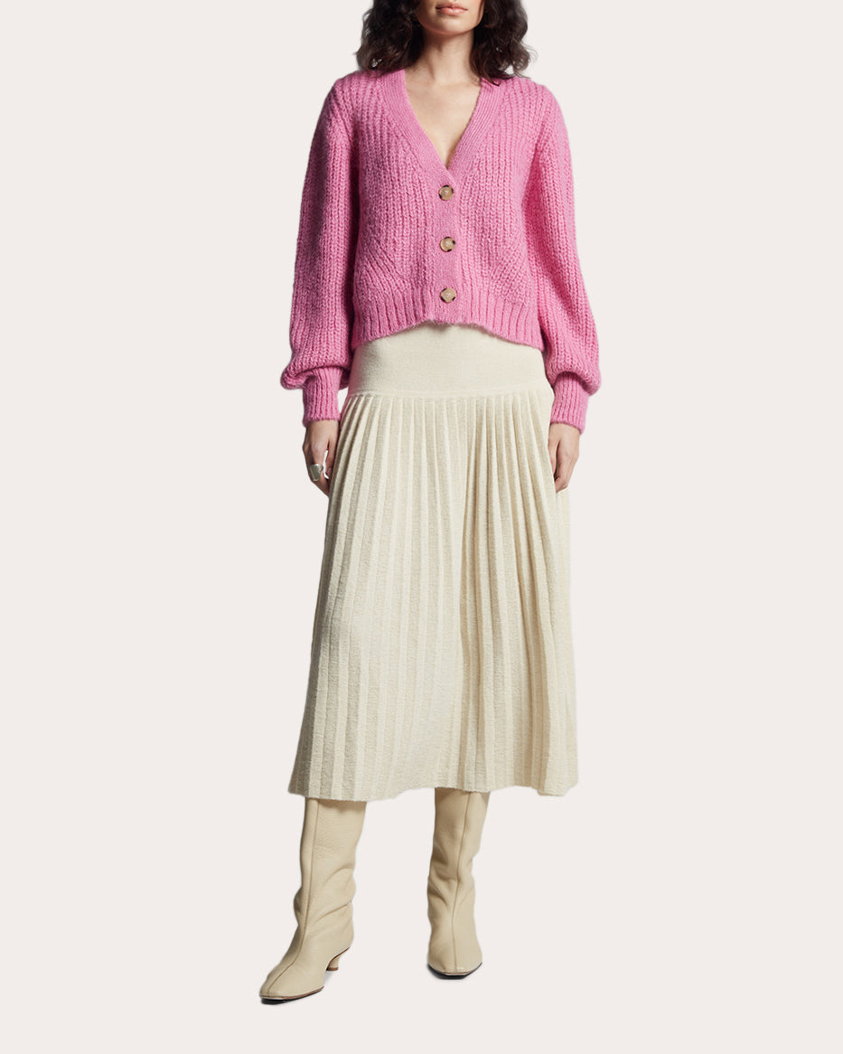 Sara Ribbed Alpaca-Blend Cardigan