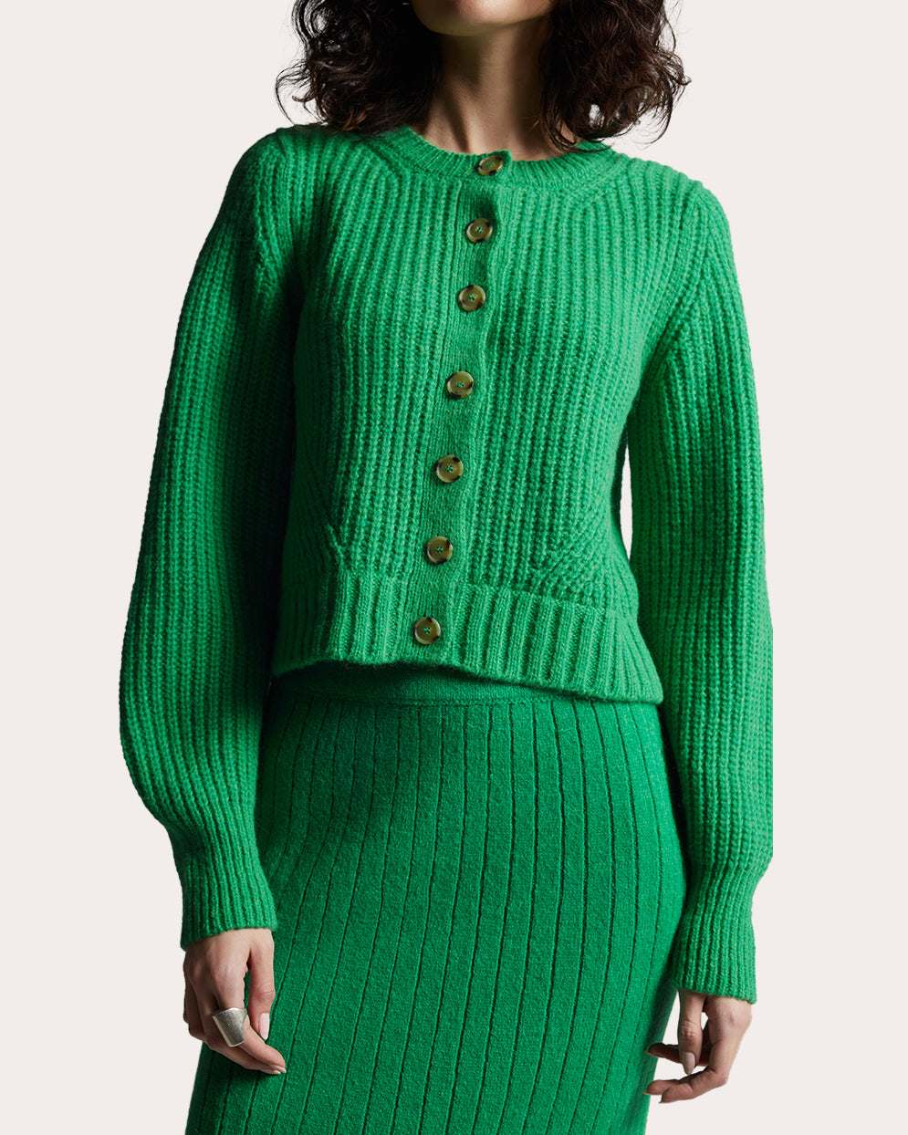 Becca Ribbed Alpaca-Blend Cardigan