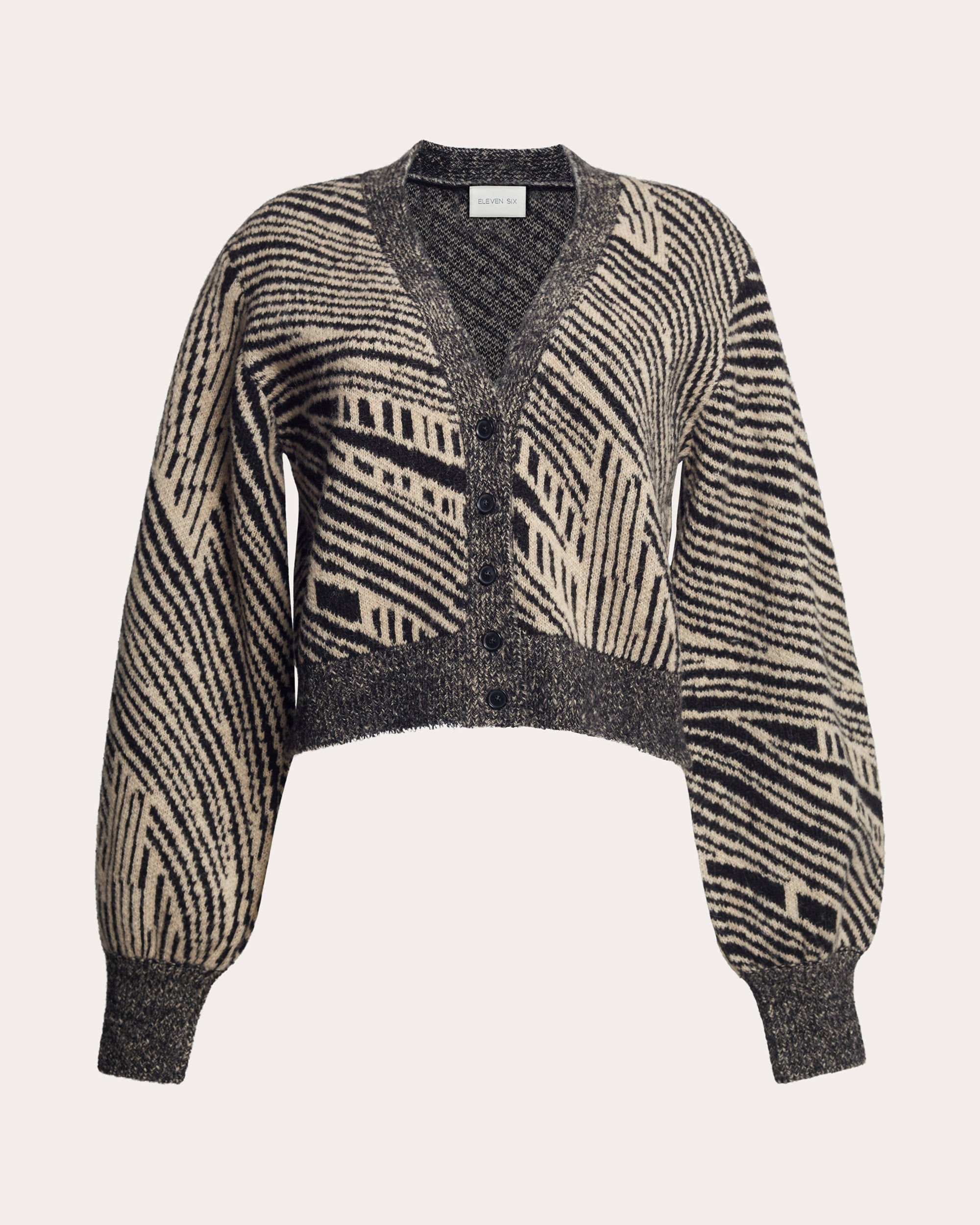 Nora Jacquard-Knit Alpaca-Blend Cardigan
