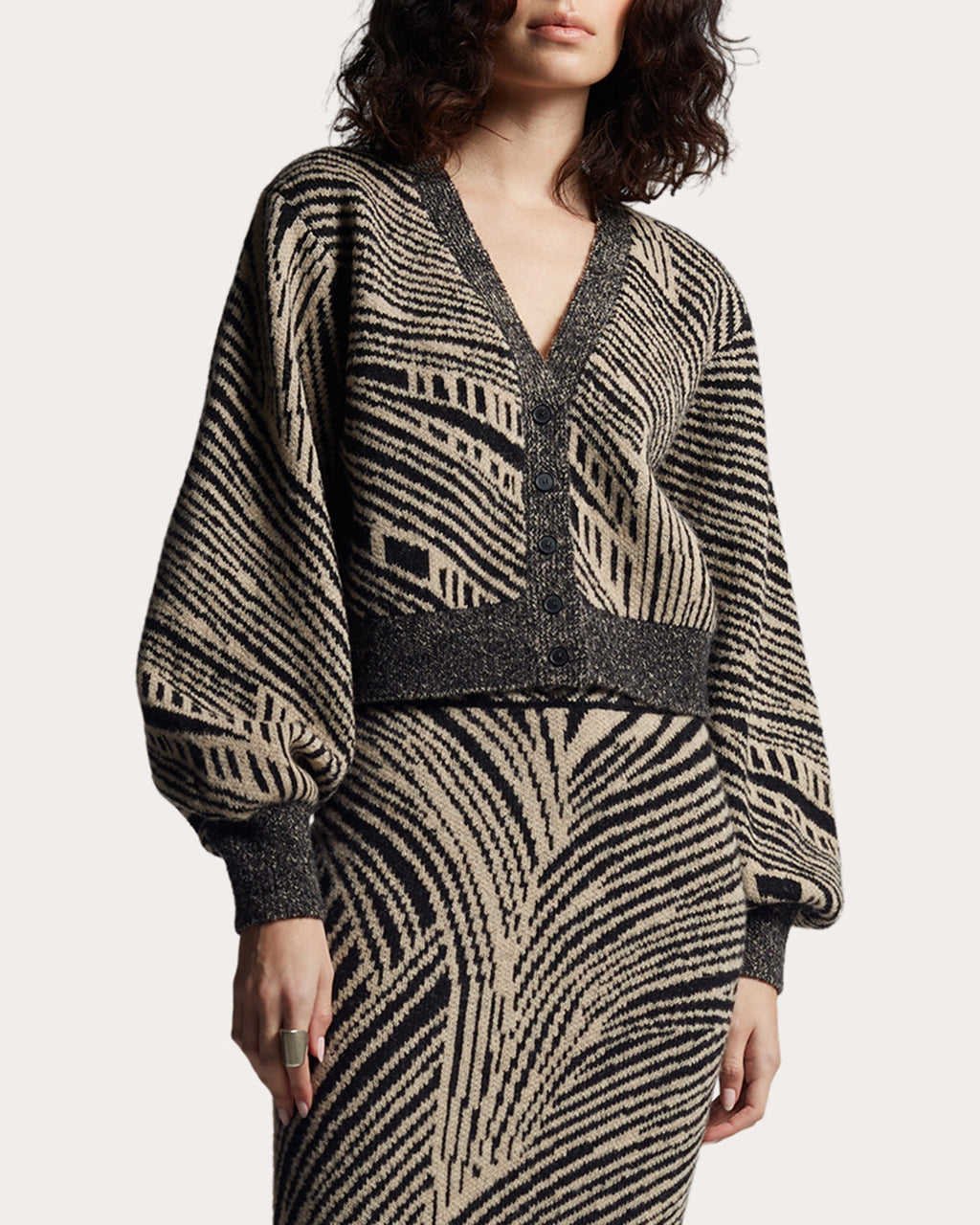 Nora Jacquard-Knit Alpaca-Blend Cardigan
