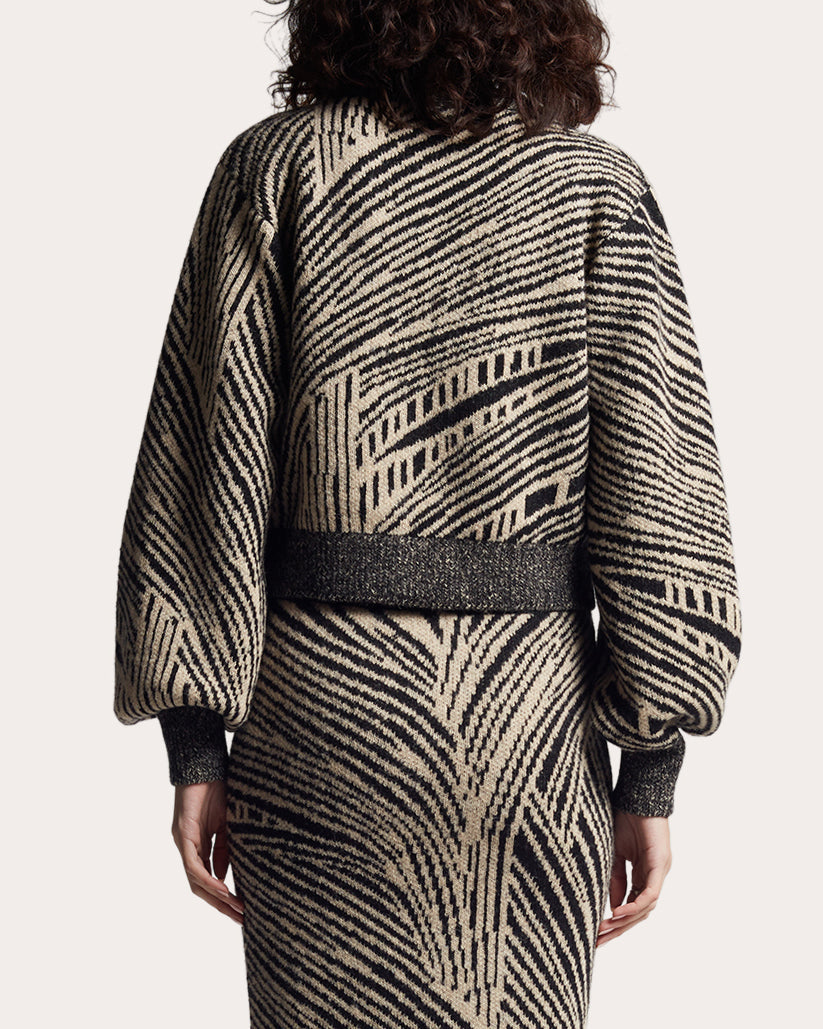 Nora Jacquard-Knit Alpaca-Blend Cardigan