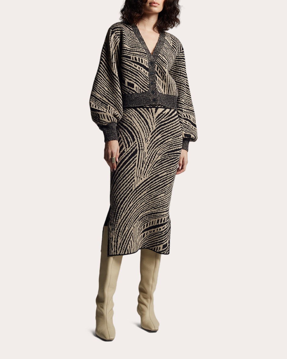 Nora Jacquard-Knit Alpaca-Blend Cardigan