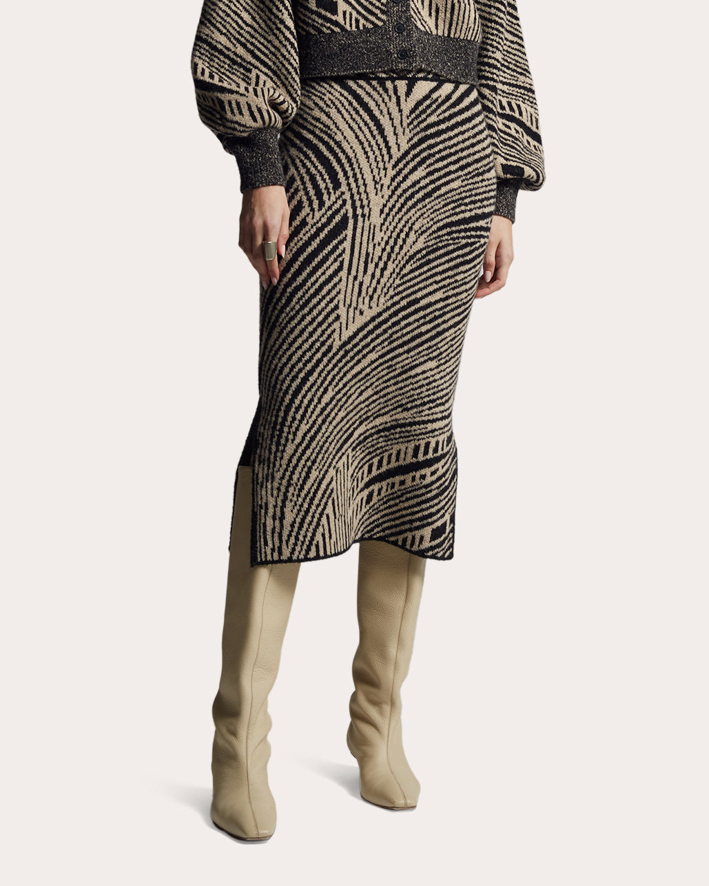 Margo Jacquard-Knit Alpaca-Blend Midi Skirt