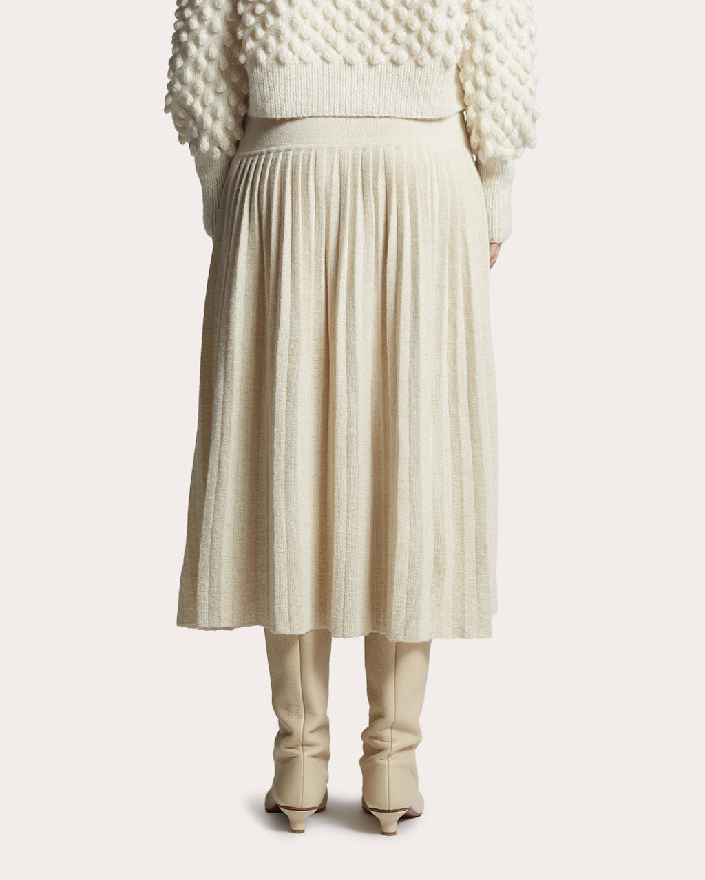 Lea Pleated Alpaca Midi Skirt