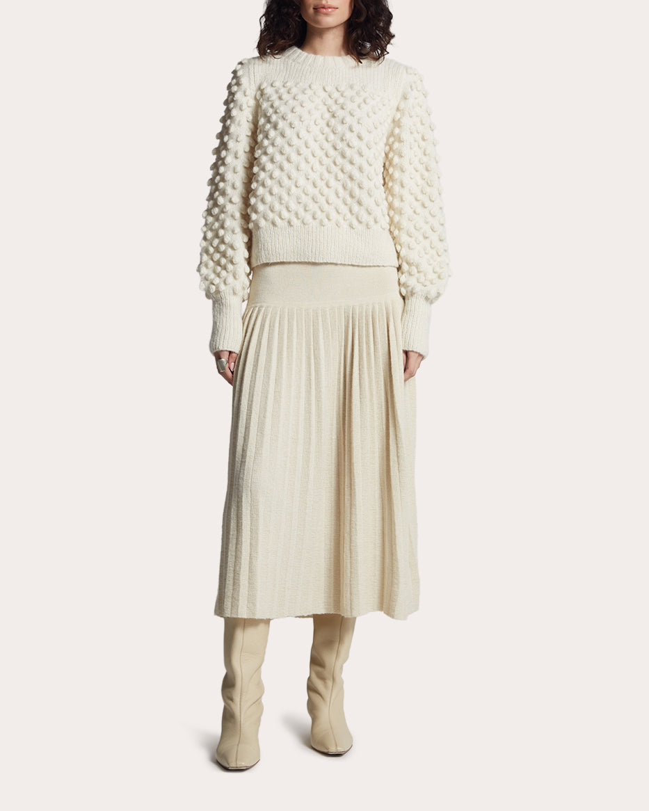 Lea Pleated Alpaca Midi Skirt