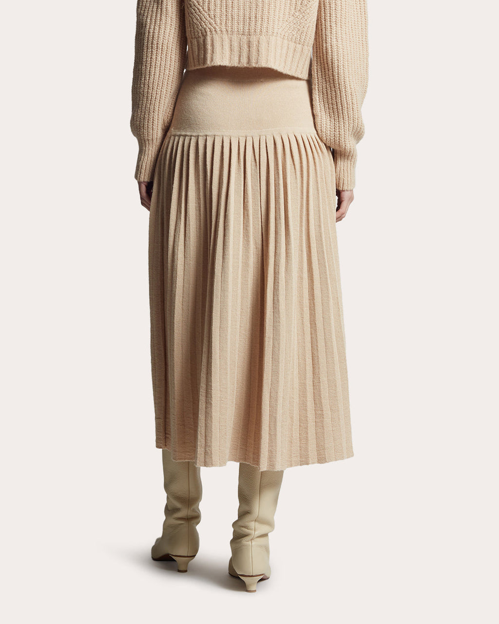 Lea Pleated Alpaca Midi Skirt