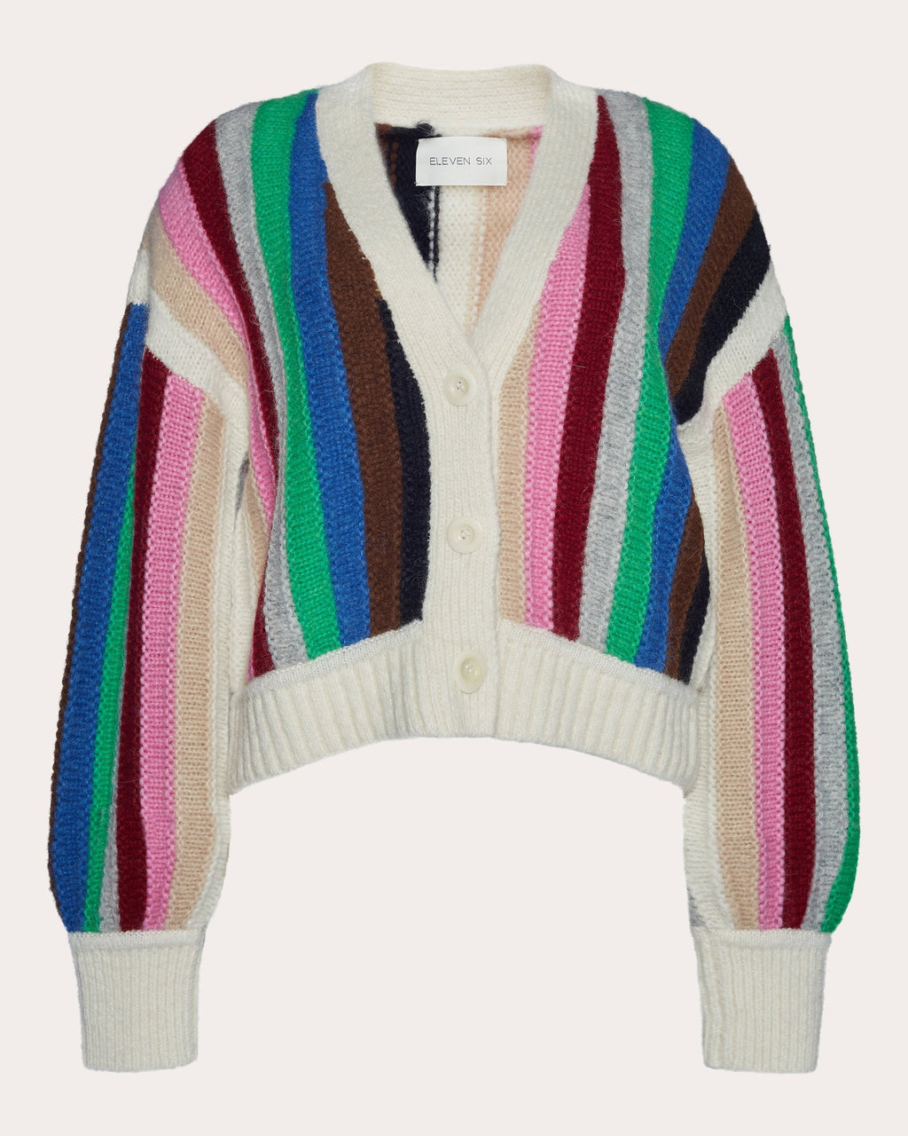 Anya Striped Alpaca-Blend Cardigan