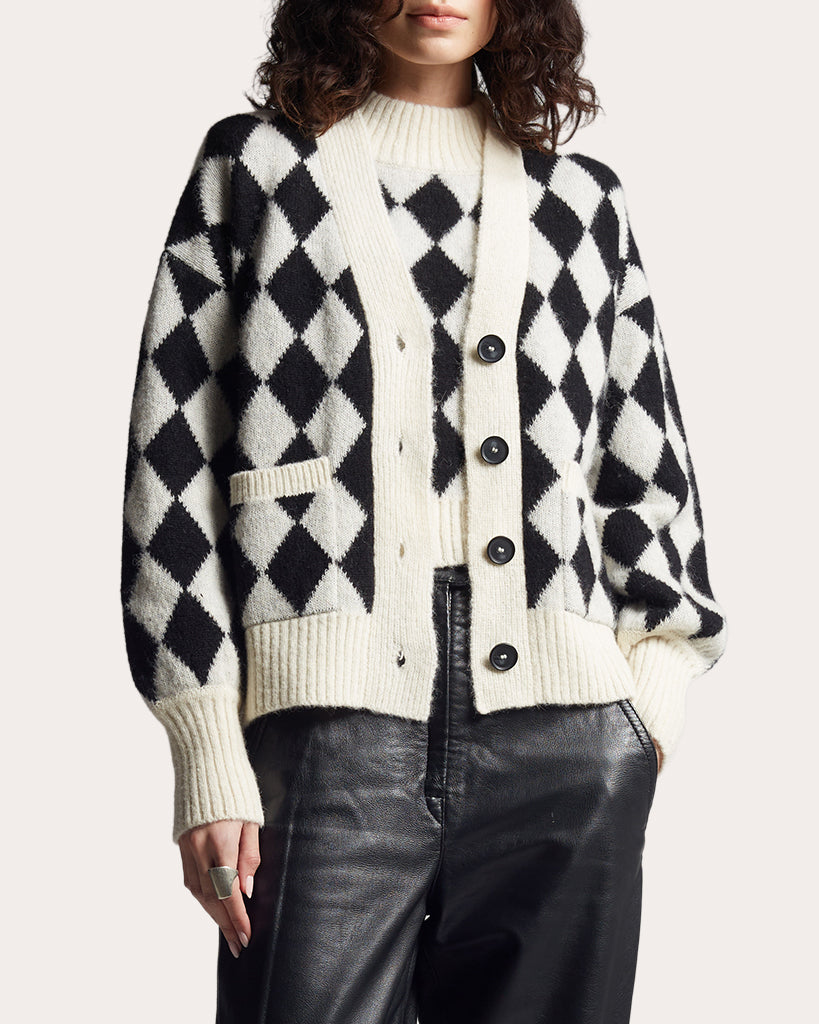 Charly Jacquard-Knit Alpaca-Blend Cardigan