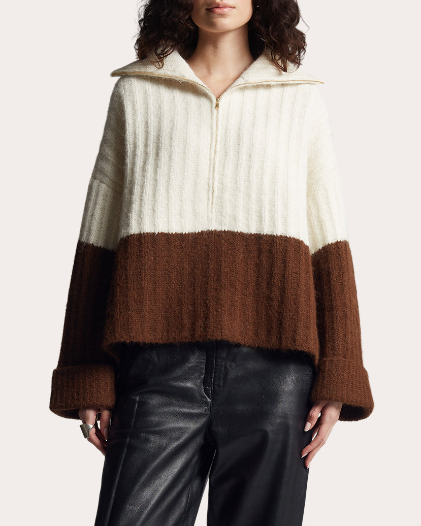 Uma Color Block Poncho