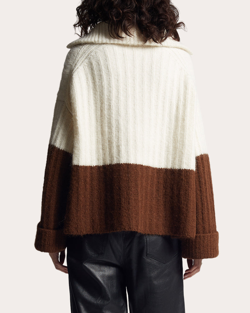 Uma Color Block Poncho