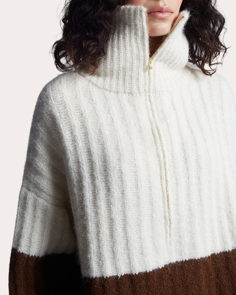 Uma Color Block Poncho