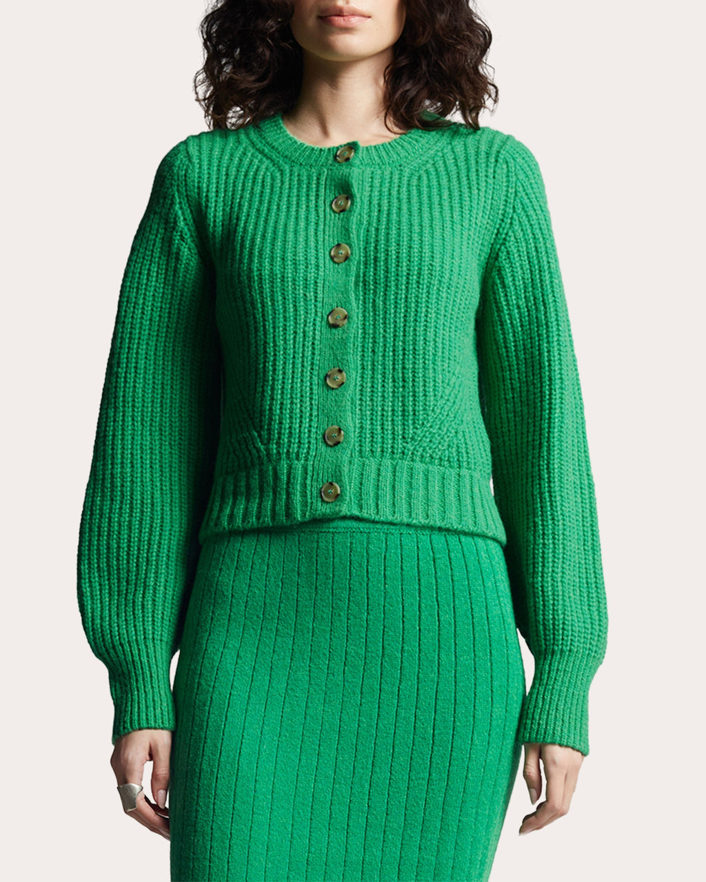 Becca Ribbed Alpaca-Blend Cardigan