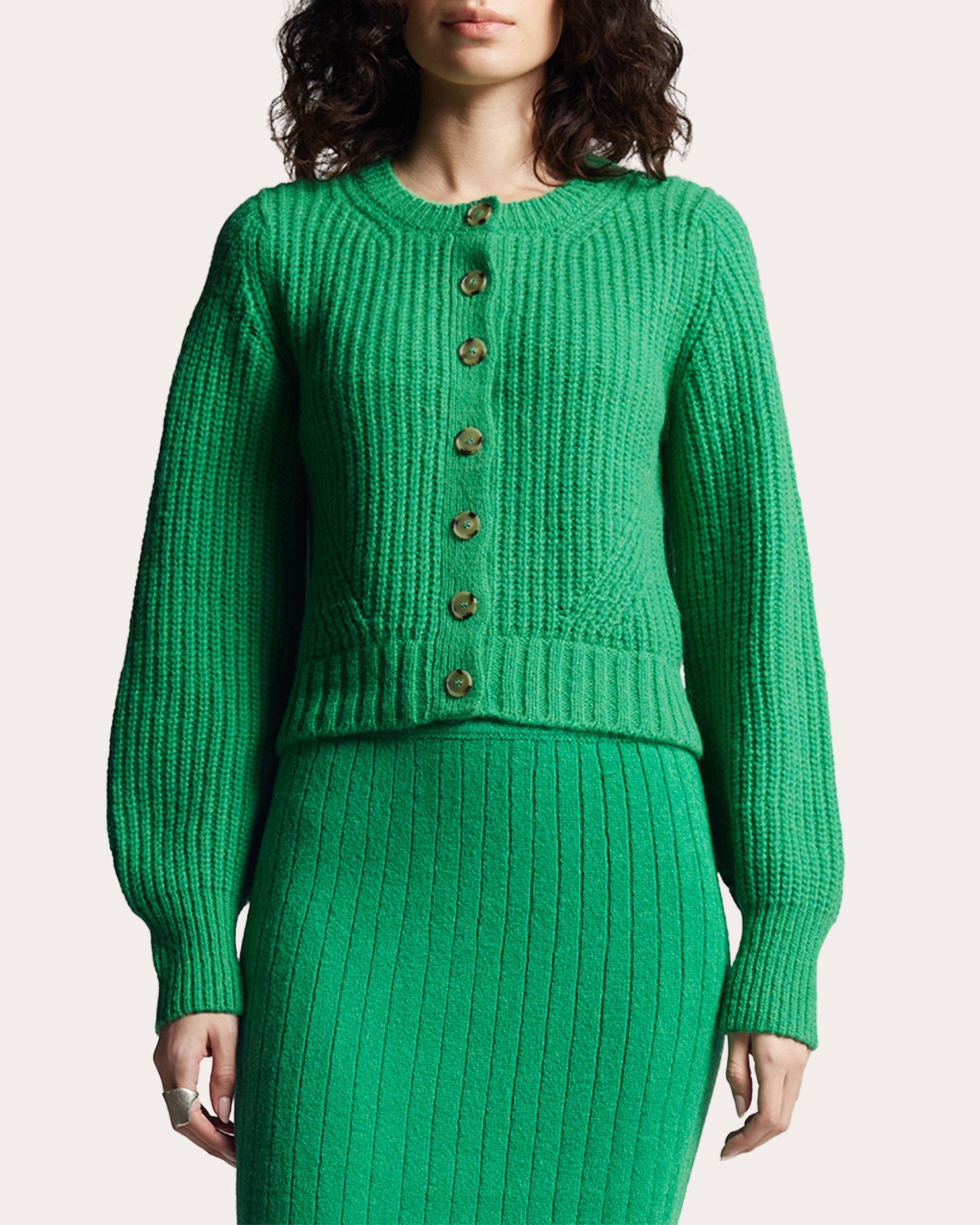 Becca Ribbed Alpaca-Blend Cardigan
