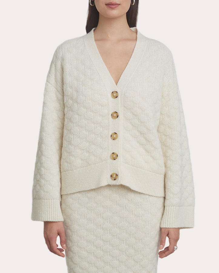 Everly Jacquard-Knit Alpaca-Blend Cardigan